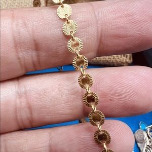 Sterling Silver Embossed Crimped Disc Bracelet Vermilion 925 Italy